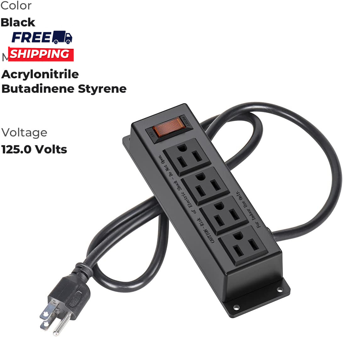 Wall Mount Power Outlet Strip 4 Outlet Mountable Power Strip with Switch gallery