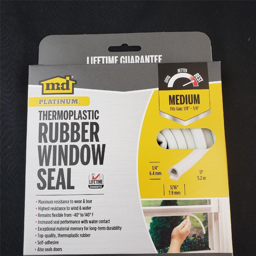= MD Platinum Thermoplastic Rubber Window Seal Medium White 8-1/2" Strips 05684 gallery