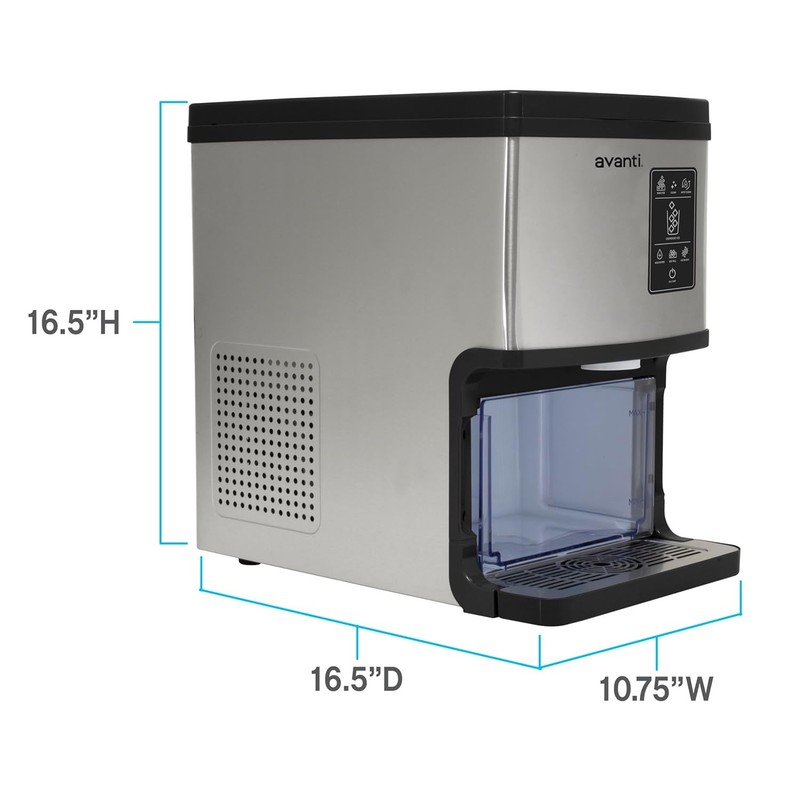 Avanti Ice Maker, Digital Controls, Self-Cleaning, 33lbs Per Day, 195-Watts gallery