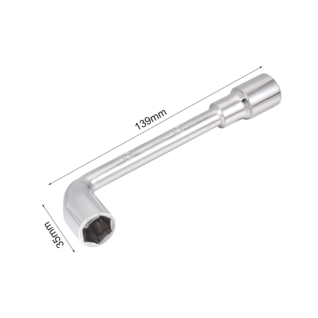 13mm Metric L Shaped Angled Open Hex 6 point Socket Wrench High Carbon Steel gallery