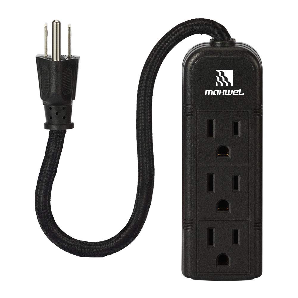Power Strip Wall Mountable - ETL Listed 3 Grounded Outlets 10 Inch Black gallery
