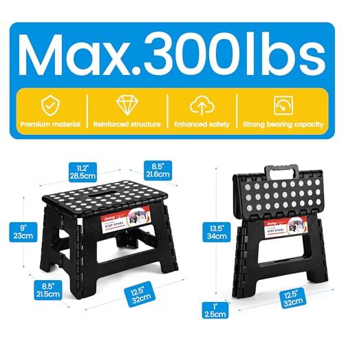Foldable Step Stool Small Collapsible Folding Durable Fold Up Heavy Duty No gallery