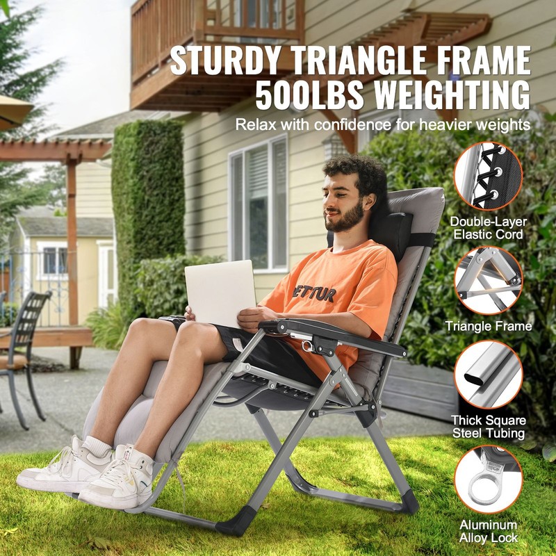 Zero Gravity Chair, 26 inch Zero Gravity Recliner Lounge Chair for Indoor and gallery