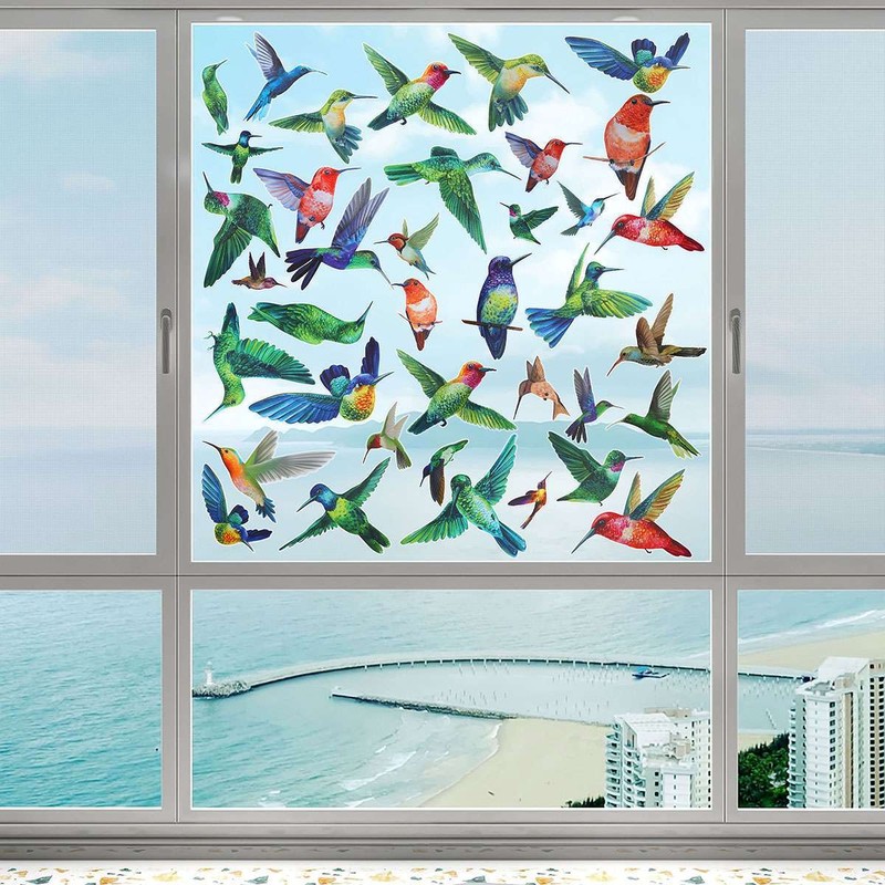 Large Anti Collision Window Decals for Bird Strikes, Stop Birds, 9 Pieces gallery