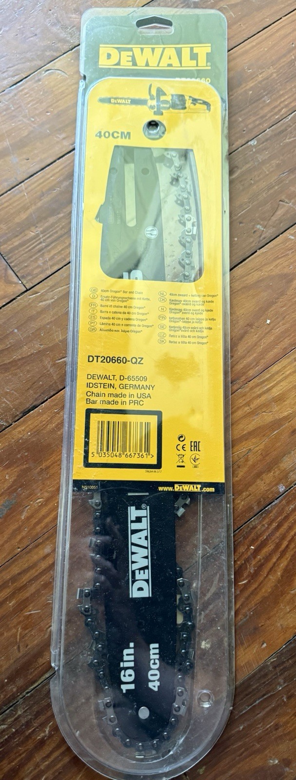DEWALT DT20660 16" 40CM 54V FLEXVOLT DCM575 CHAINSAW BAR & CHAIN gallery