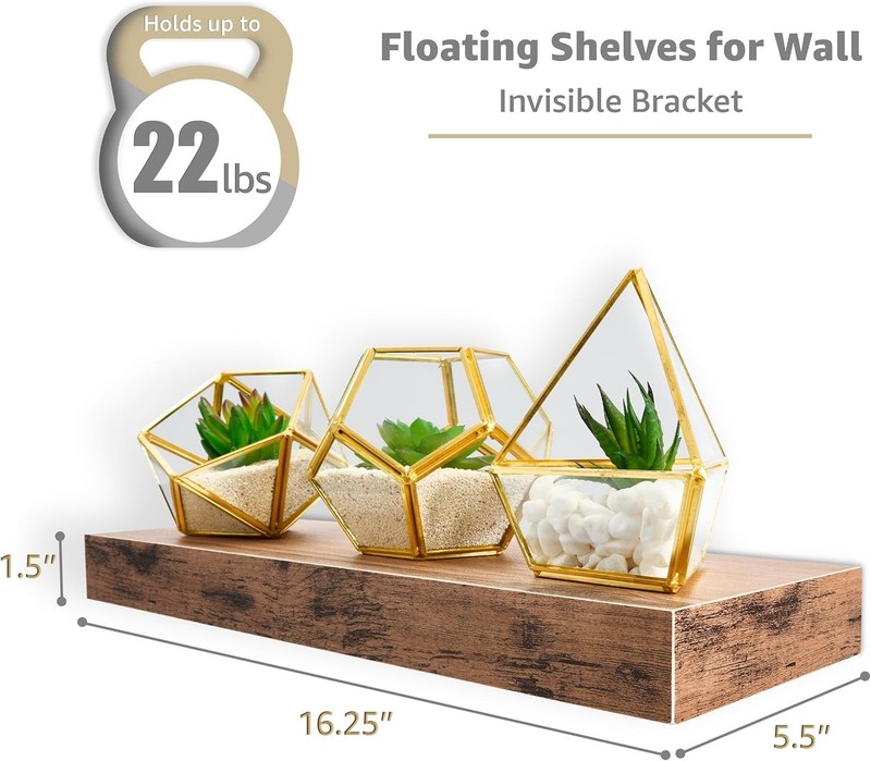 Sorbus Wall Mounted Floating Shelves for Wall Décor and Storage - 4-Pack gallery