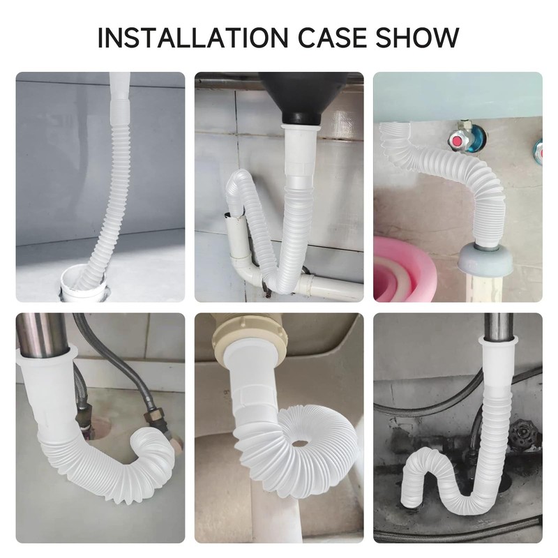 YIOVVOM 1-1/4 Inch Angle Simple Flexible and 14.1-34.6 inches, White gallery