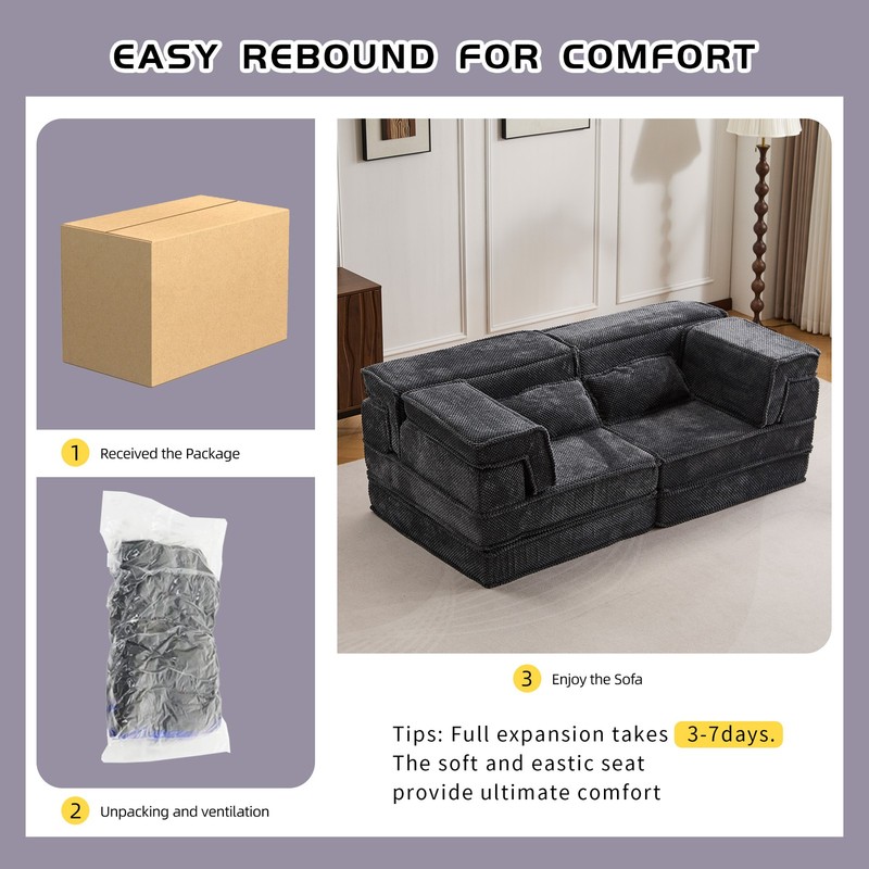 Compression Mahjong Sofa,Convertible Floor Sofa Bed,DIY Boneless Modular Sec gallery