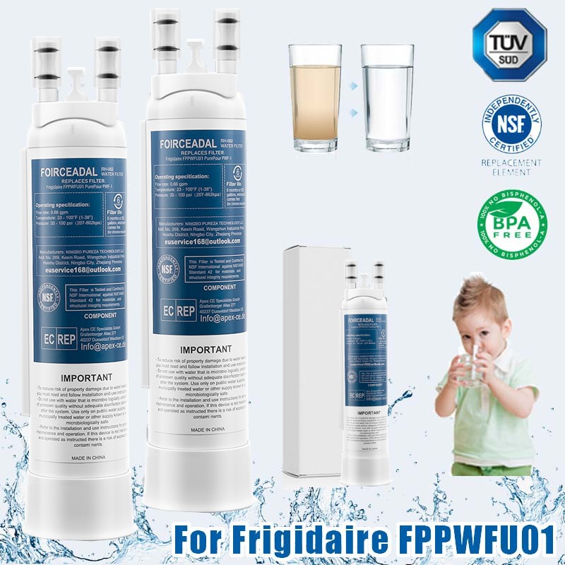 2x For Frigidaire PWF-1 FPPWFU01 Refrigerator PurePour Water & Ice Filter White gallery