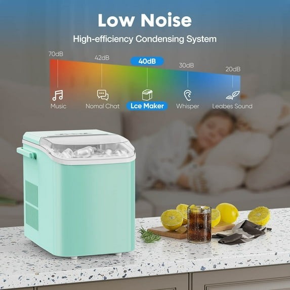 Portable Countertop Ice Maker Machine 26Lbs/24Hr 9 Cube Bullet Cubes Auto-Clean gallery