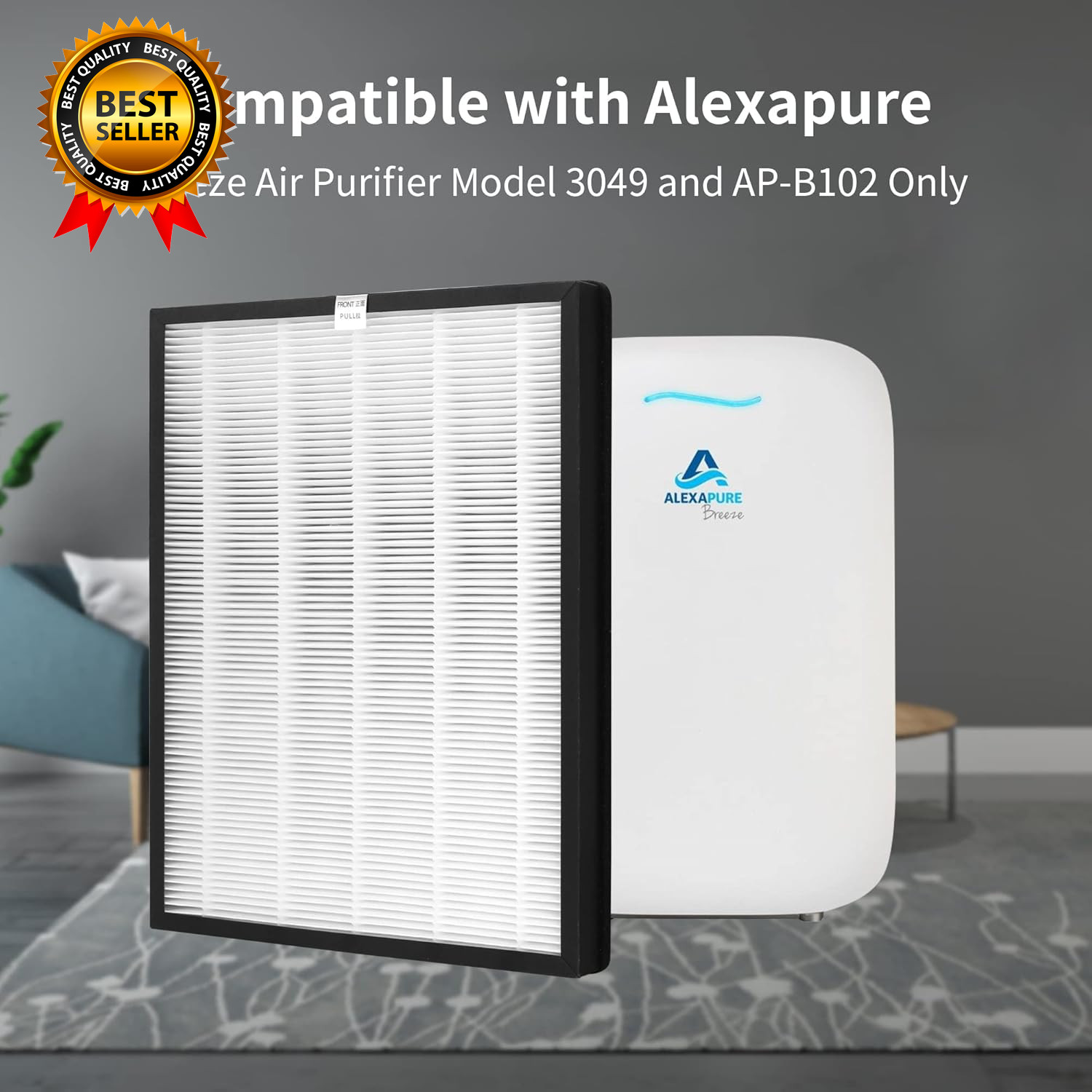 4 Sets True HEPA Replacement Filters for Alexapure Breeze AP-B102 and 3049 Air gallery
