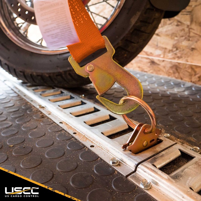 USCC 2" X 8' Ratchet Strap w/Snap Hook - Orange gallery