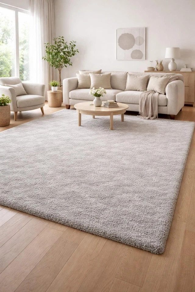 Luxury Hand Tufted Wool Area Rug | Plush Neutral Carpet | Soft Modern Carpet gallery