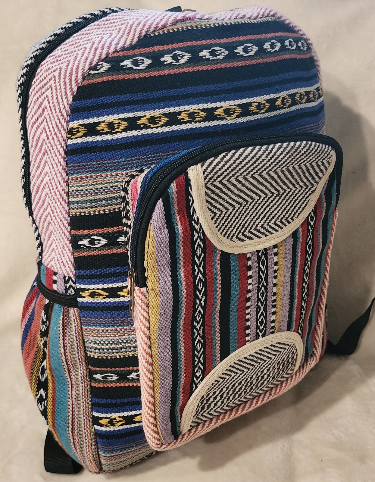 Boho Hemp Backpack | Handmade Large Himalayan Rucksack – Eco Hiking Daypack 5