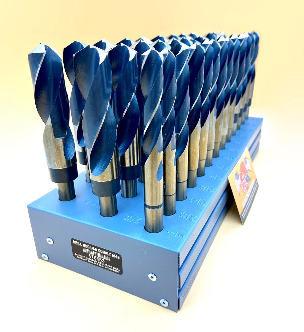 33 Pc Silver & Deming Jumbo Drill Bit Set 1/2~1 Cobalt M42 Drill Hog® Warranty gallery