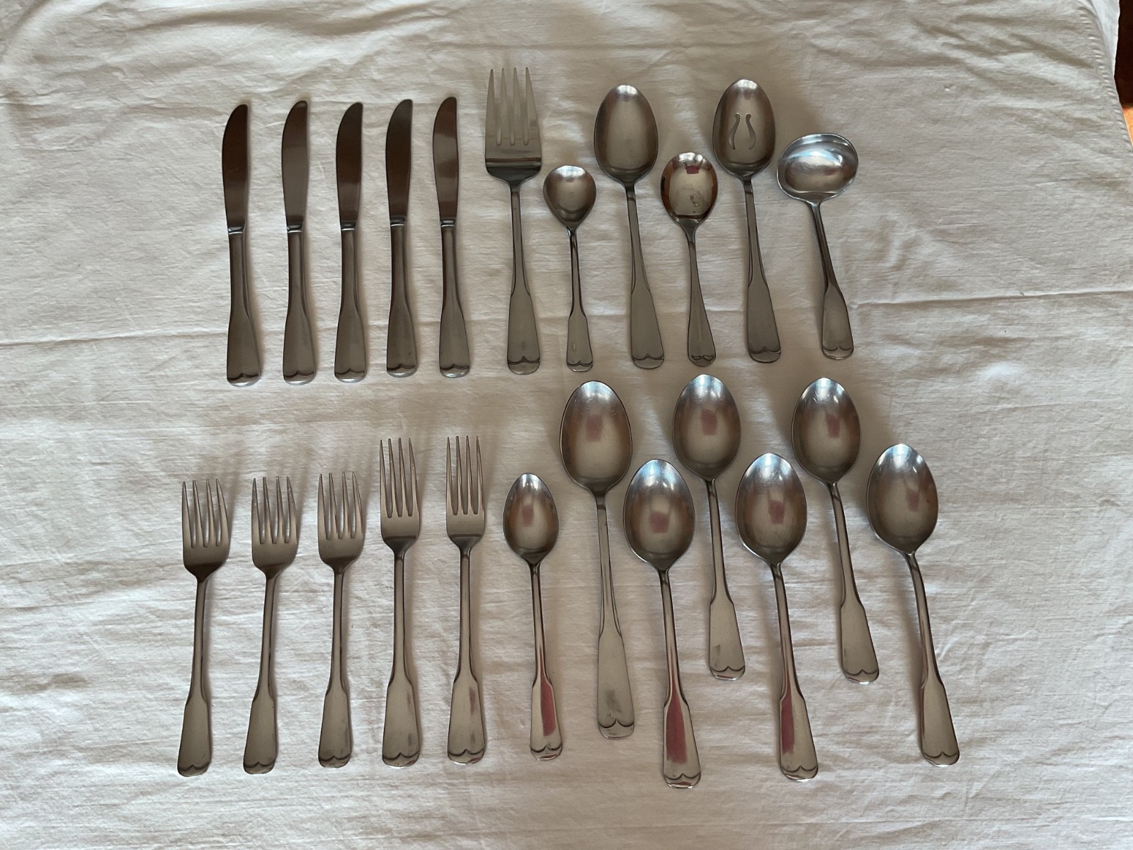 23 Pc National Stainless UNF38 Mid Century Flatware Early American Style Vintage gallery