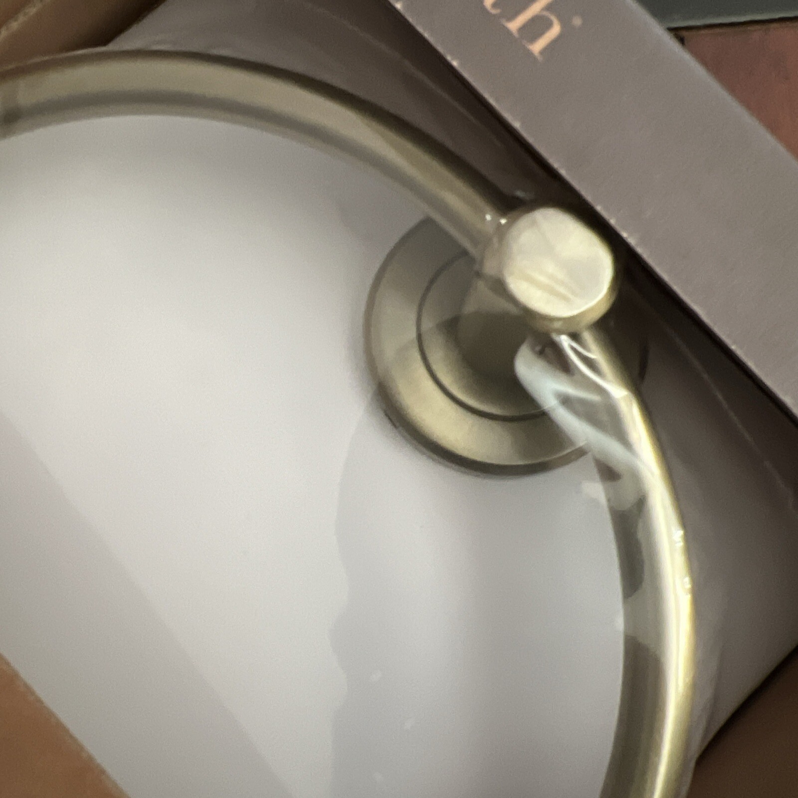 Gatco Allen + Roth Latitude 2 Brushed Bronze Wall Mount Towel Ring #2130346 gallery