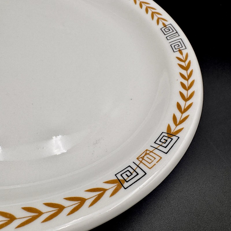 Shenango China ESQUIRE Restaurant Ware 13" Oval Platter Laurel Greek Key VTG gallery