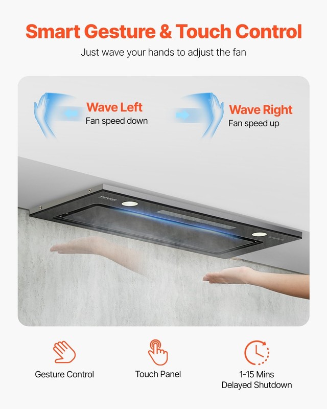 Range Hood Insert, 30 Inch Built-in Kitchen Vent Hood, 800CFM Stainless Steel St gallery