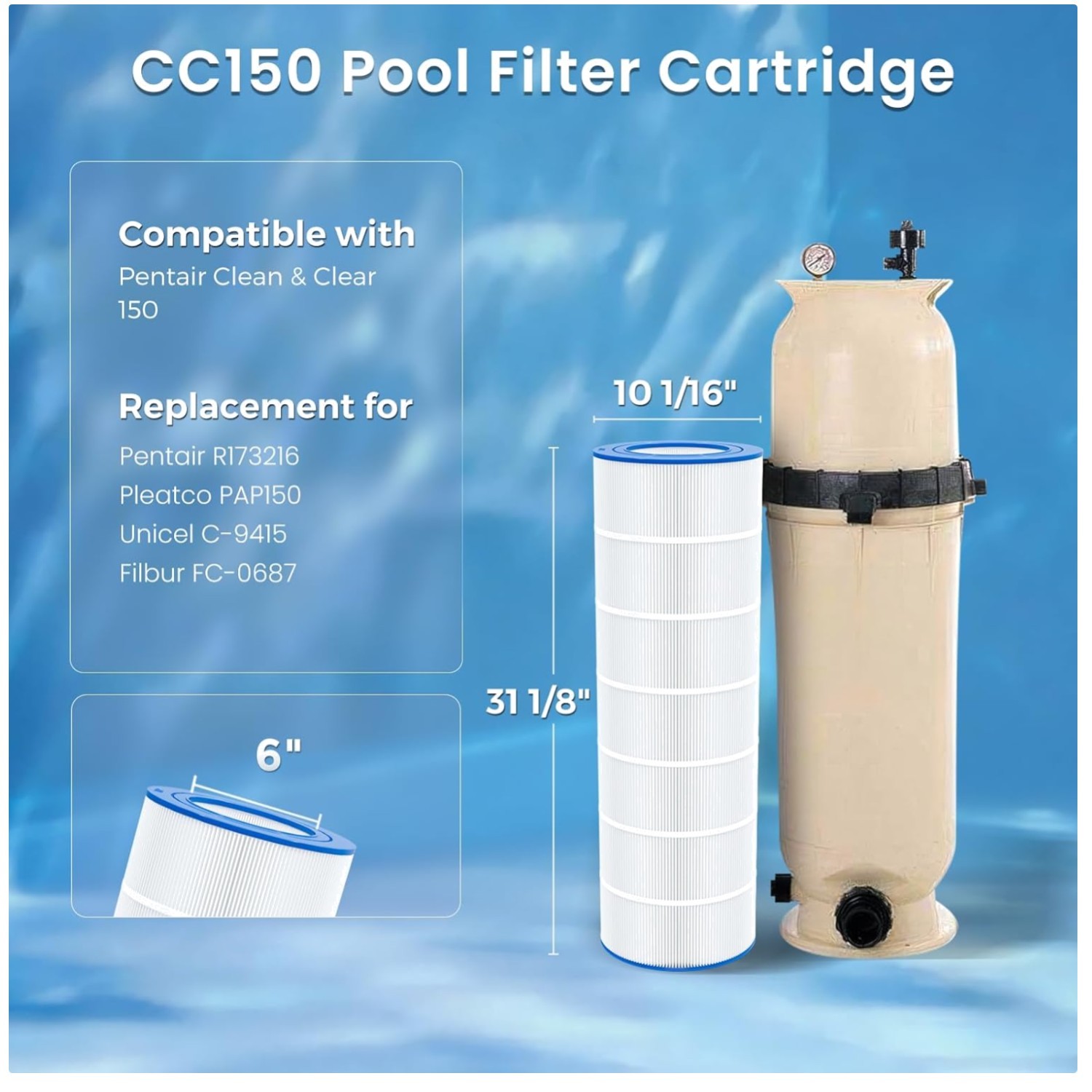 150 sq.ft Pool Filter Cartridge - Pentair Clean & Clear 150 gallery