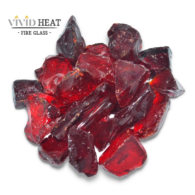 RED Multi-Purpose Premium Decor Aquarium, Fire Glass Rock 1/4"-1/2" inch Crushed gallery