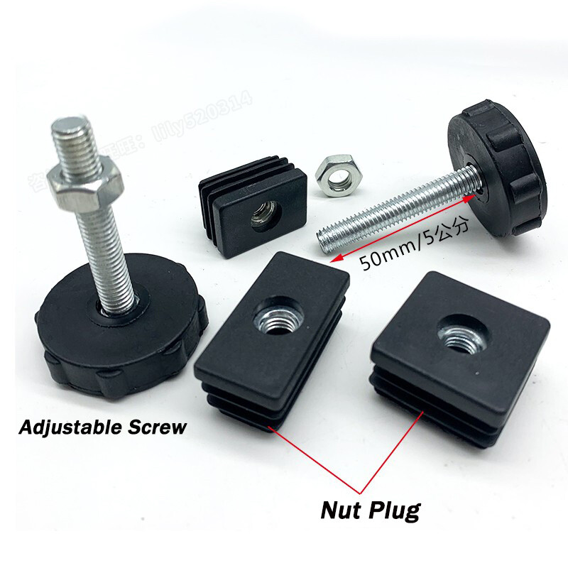 M8 Adjustable Leveling Glide Feet Furniture Table Chair Legs Pad Mat Black gallery