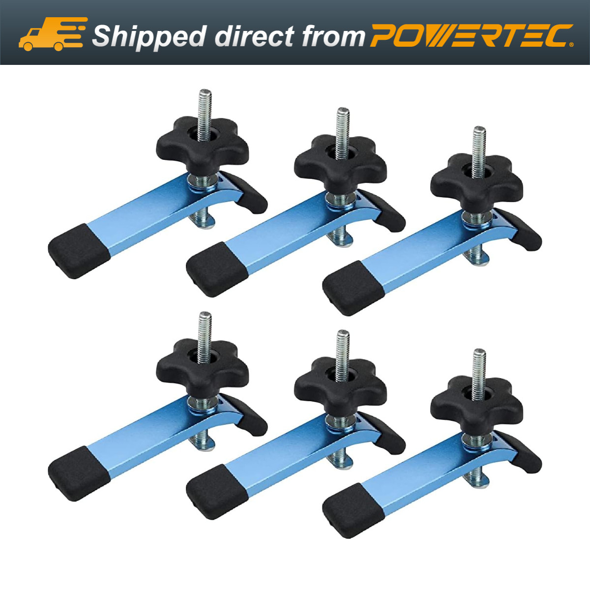 POWERTEC 71168-P3 T-Track Hold Down Clamps, 5-1/2" L x 1-1/8" Width, 6 PK gallery