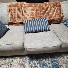 Brown Grid Pattern Throw Blanket Shawl Fringe Trim | Weighs 7.2 Lbs
