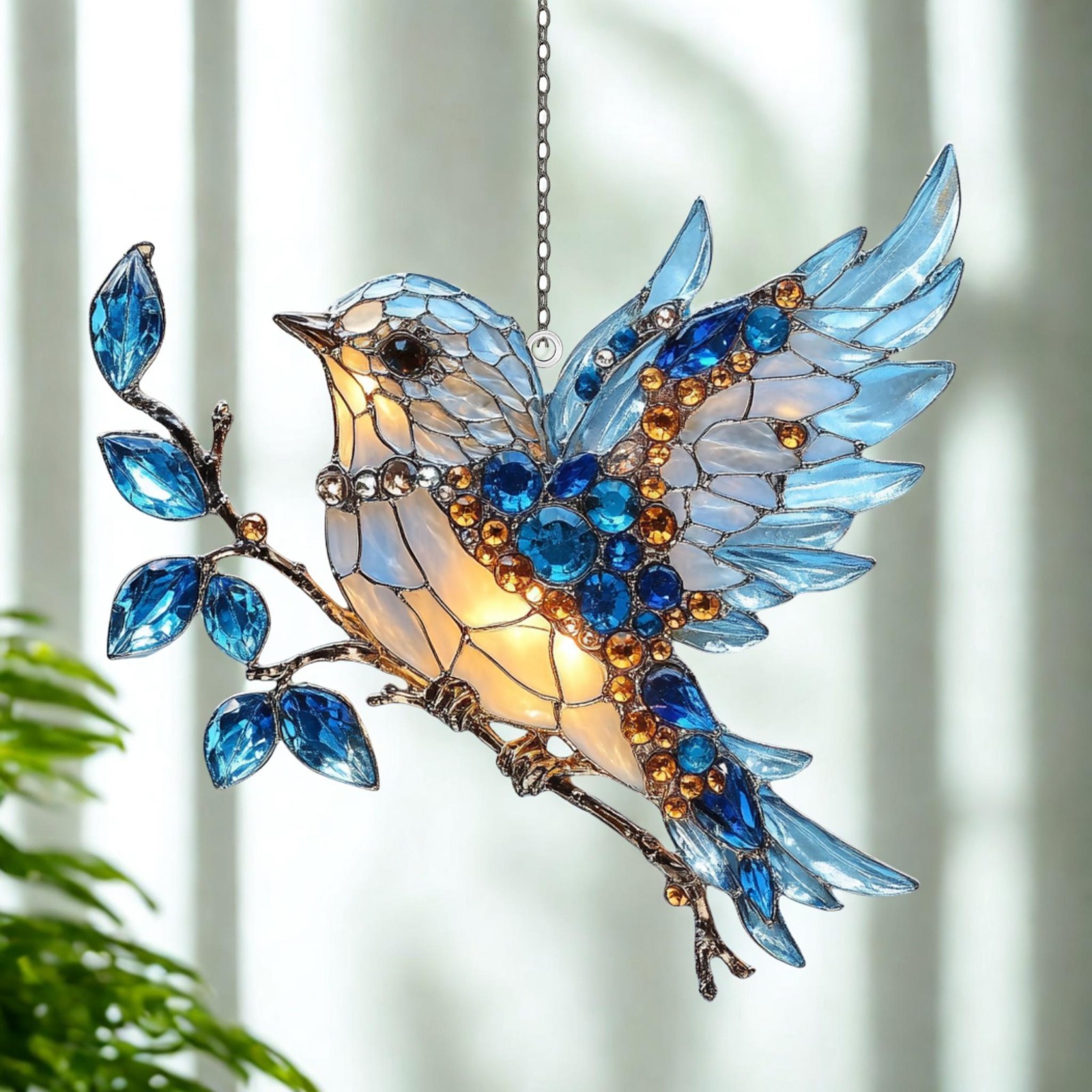 Blue Bird Acrylic Suncatcher Window Decor, Bird Lovers Gift gallery