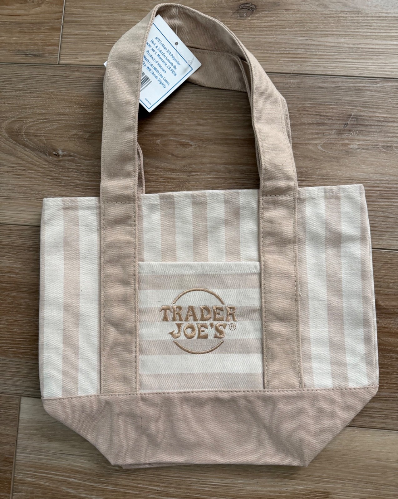 Trader Joe's Mini Canvas STRIPE Tote Bag- Individual - Choose your color!! gallery