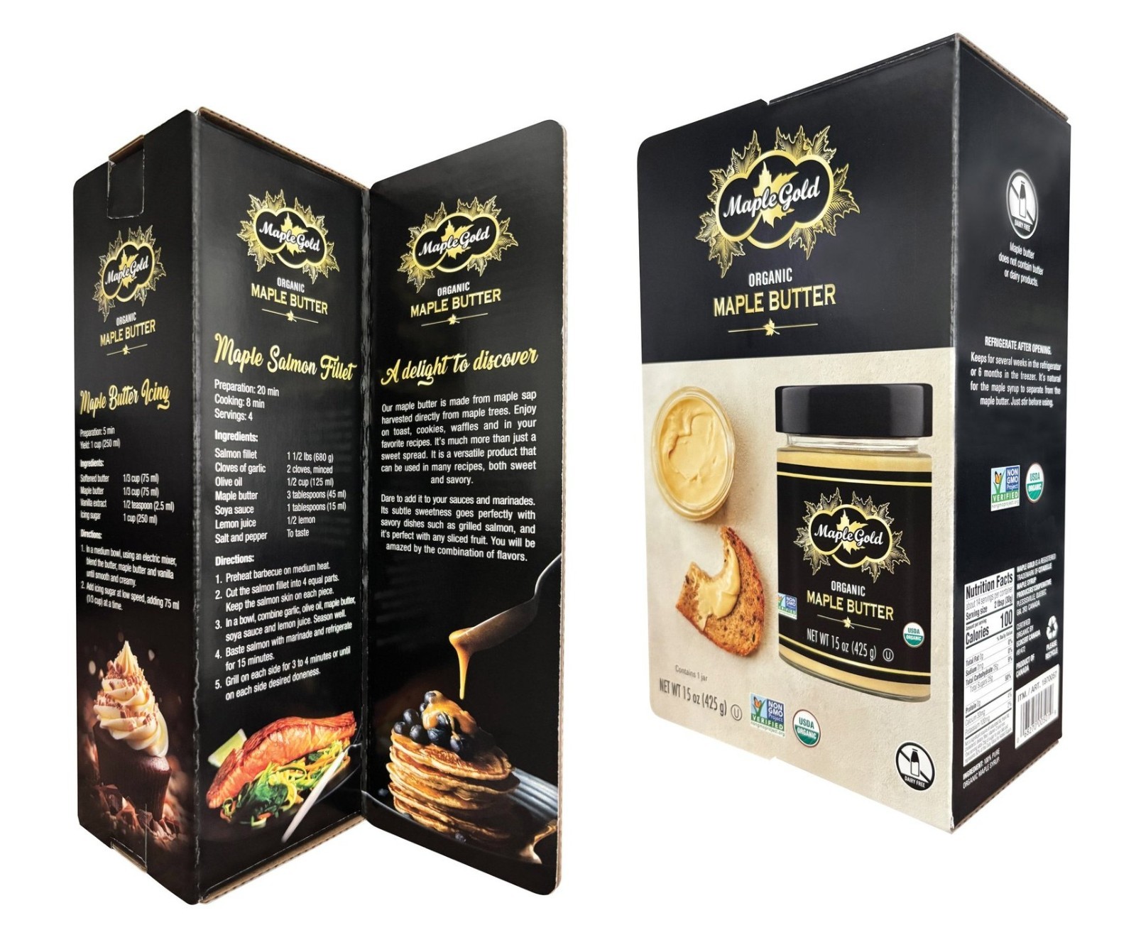 2-PACK Maple Gold 100% Organic Maple Butter, 15 Ounces each box gallery