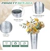 6 Pc Galvanized Metal Flower Buckets 10” Farmhouse Wedding Vases NOB gallery