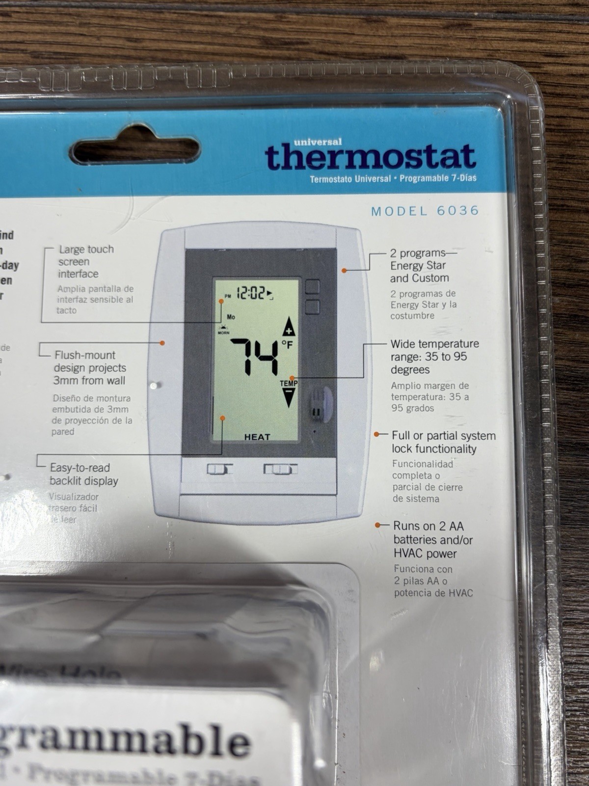 RiteTemp Universal Thermostat 7-Day Programmable 6036 NEW SEALED gallery