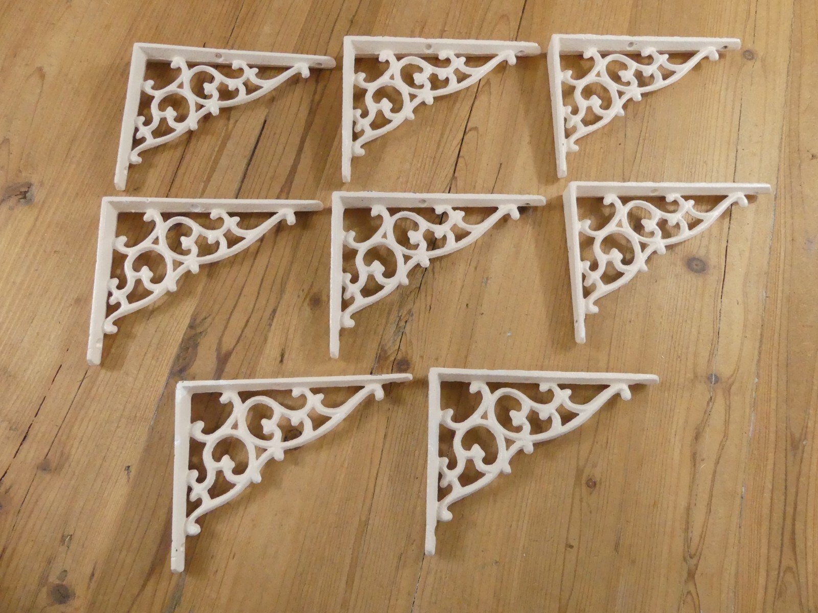 8 Antique Style Shelf Brace Wall Bracket Cast Iron Brackets *READ NEED REPAINTED gallery