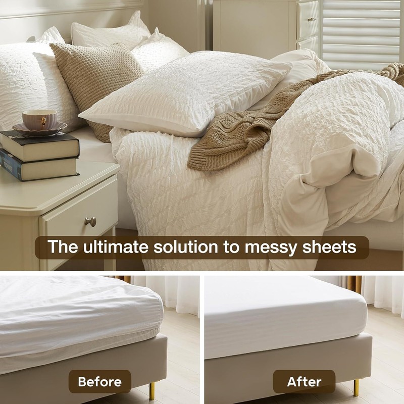 4Bed Sheet Fasteners Adjustable Elastic Suspenders Straps Mattress Covers Clips gallery