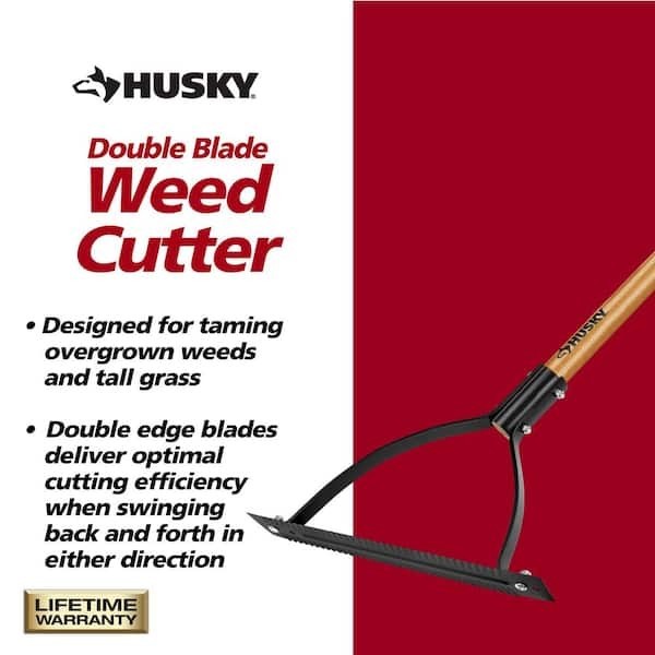 Durable Double Blade Weeder Cutter Hardwood Handle for Tall Grass Vegetation gallery