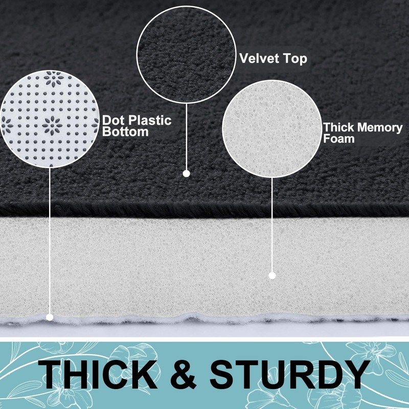 Memory Foam Bath Mat 30x20, Extra Soft and Absorbent Bathroom Mats, Non Slip gallery