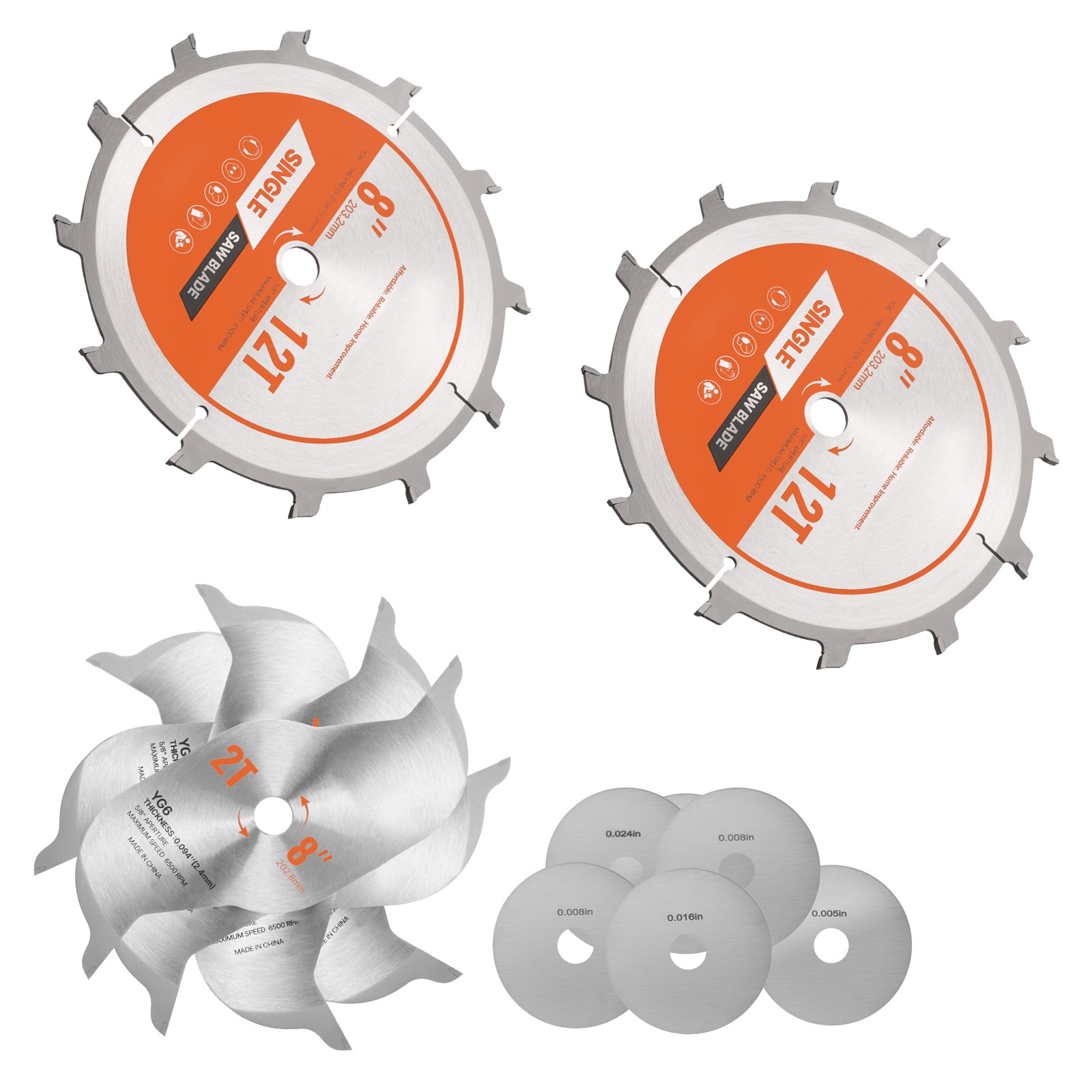 Uimoso 8-Inch Stacking Dado Blade Set with Chippers and Shims for Precision Cuts gallery