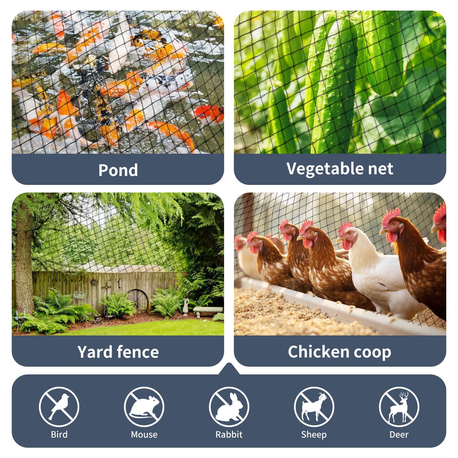 Garden Netting, Black Bird Netting Heavy Duty,Rabbit,Squirrels,Anti Birds,Lar... gallery