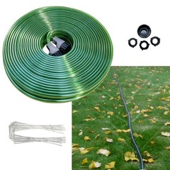 SECBULK 75 FT Flat Sprinkler Hose for Lawn Watering Garden Soaker Hose with H…