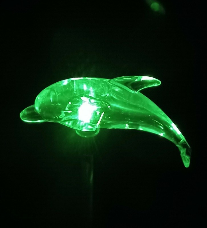 2 Set Dolphin Clear Acrylic Solar Garden Yard Patio Stick Stake Light gallery