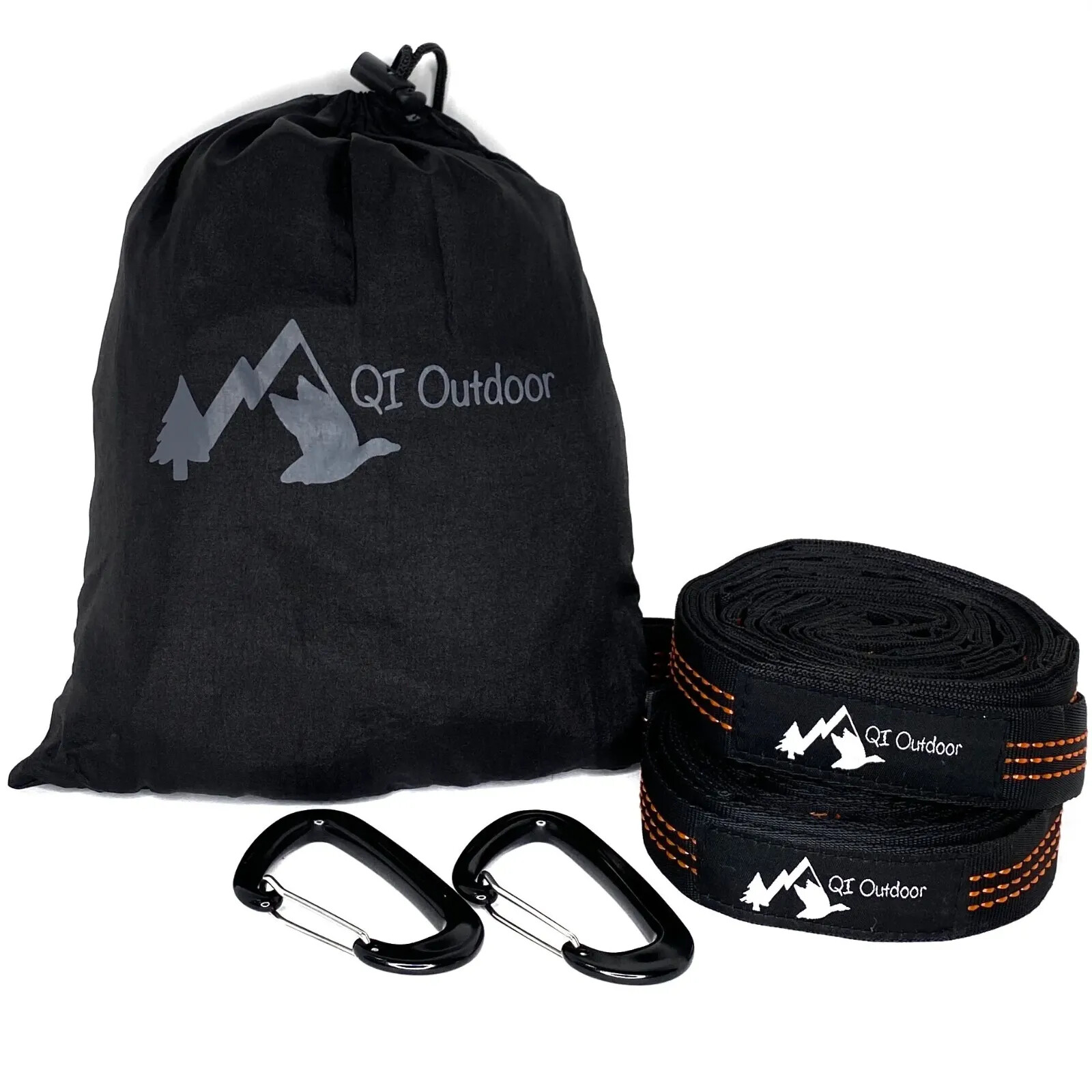 Portable 1 Person Parachute Nylon Outdoor Camping Hammock w/Carabiners & Straps gallery