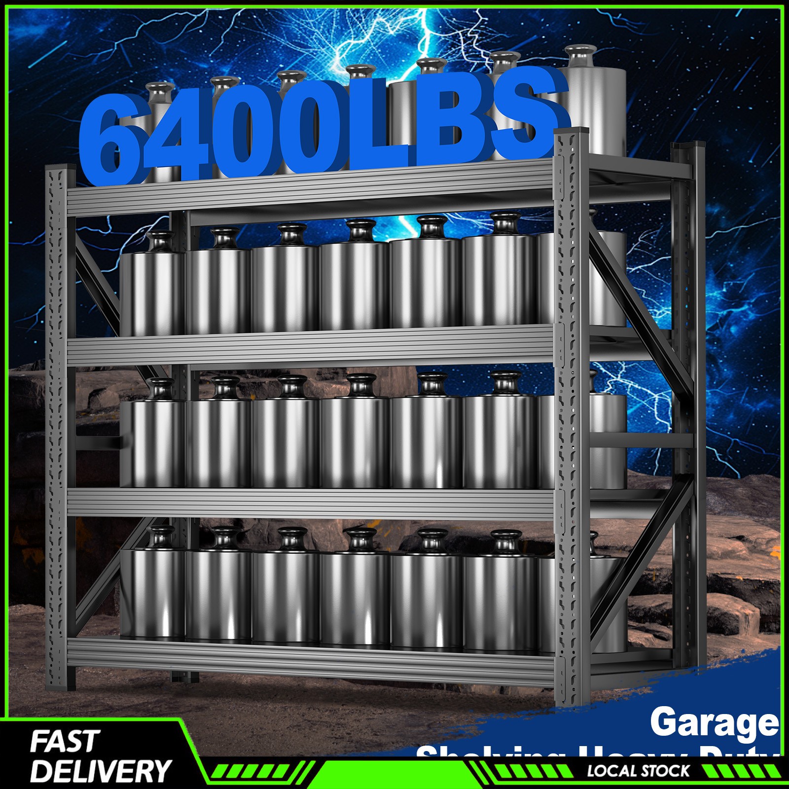 71" 4-Tier Heavy Duty Garage Storage Shelf w/ Adjustable Shelves for Workshop gallery