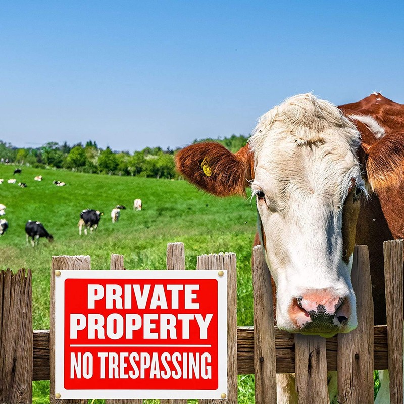 Vanitek 8 Pack Private Property No Trespassing Sign 9 x 12 Inch Weatherproof,... gallery
