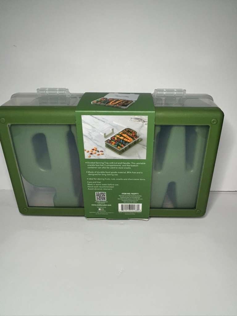 CWV Cook With Color Green 3 Compartments Snack Box 84.2 Oz New gallery