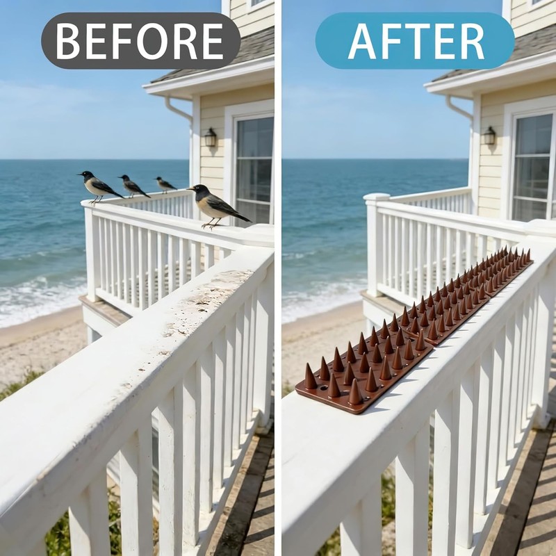 12 Pack Clear Transparent PVC Bird Spikes Deterrent Strips for Outside to Kee... gallery