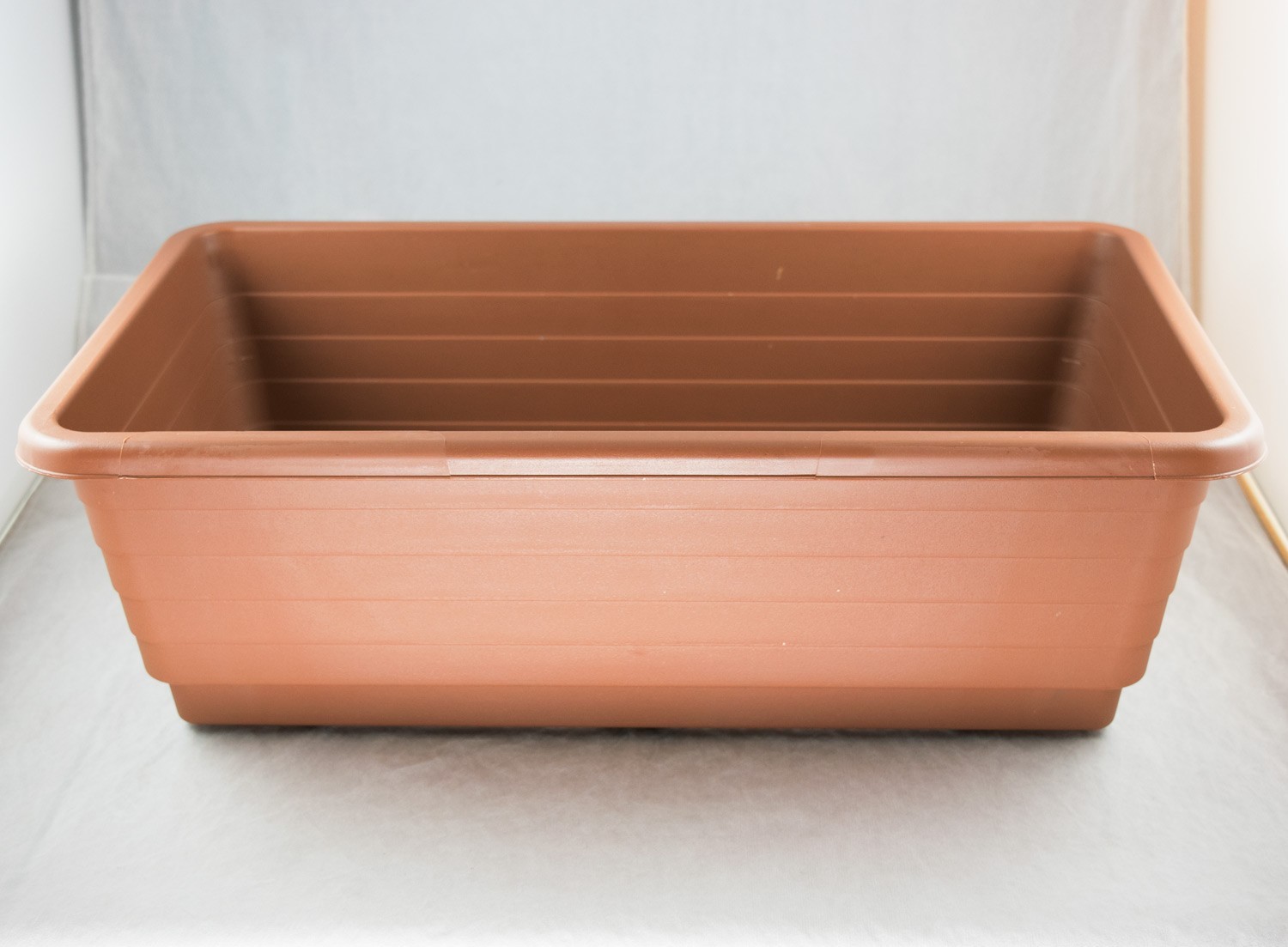 Japanese Rectangular Plastic Tan Bonsai Training Pot + Tray - 18"x 10.5"x 5.75" gallery