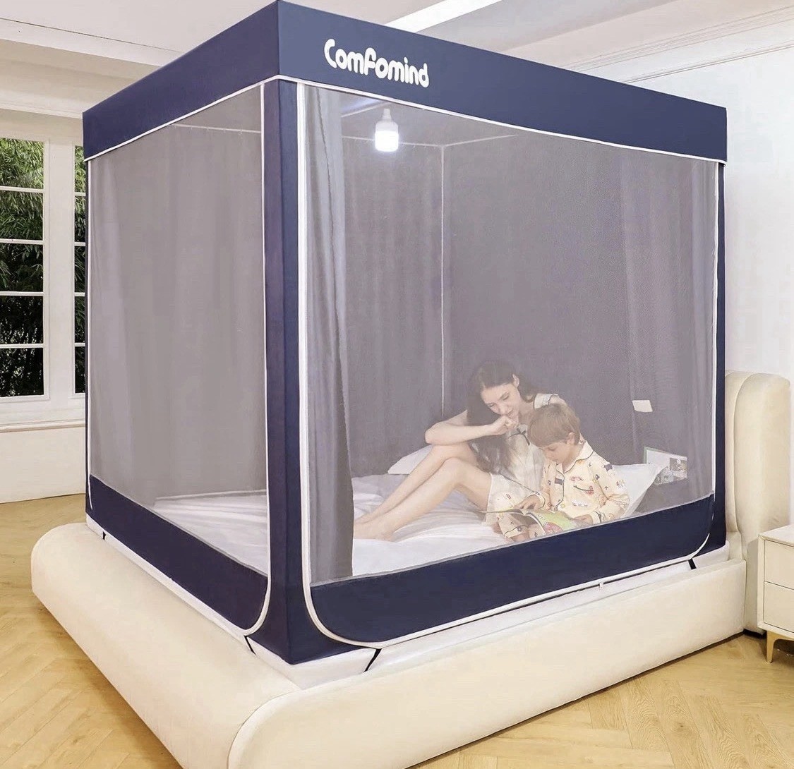 Full Size Bed Tent Canopy Indoor Privacy Sleep Tent Kids Adults Portable gallery