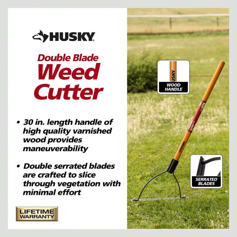 NEW Durable Double Blade Weeder Cutter Hardwood Handle for Tall Grass Vegetation gallery
