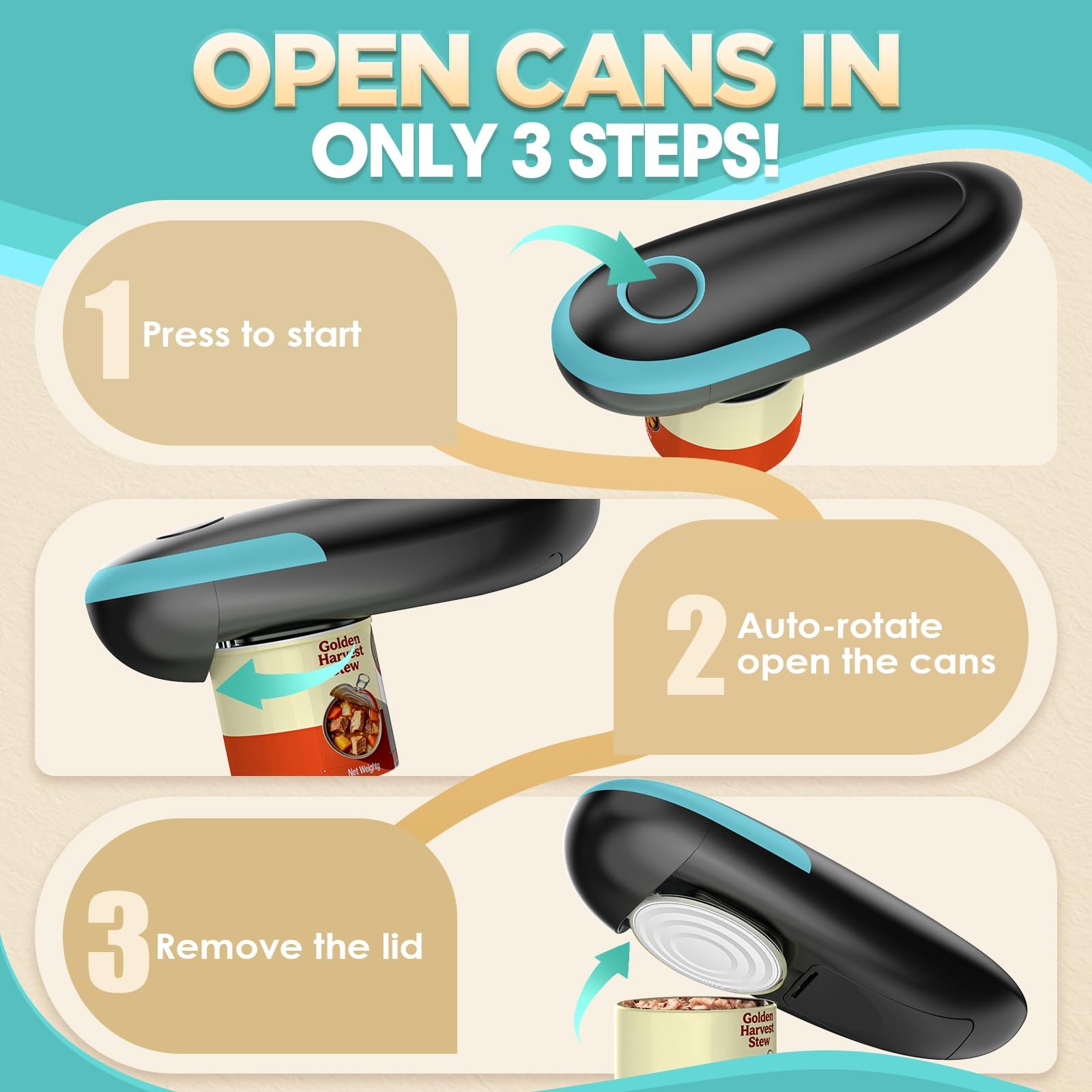 Electric Can Opener: Kitchen Mama Portable Battery Powered Automatic Smoot gallery